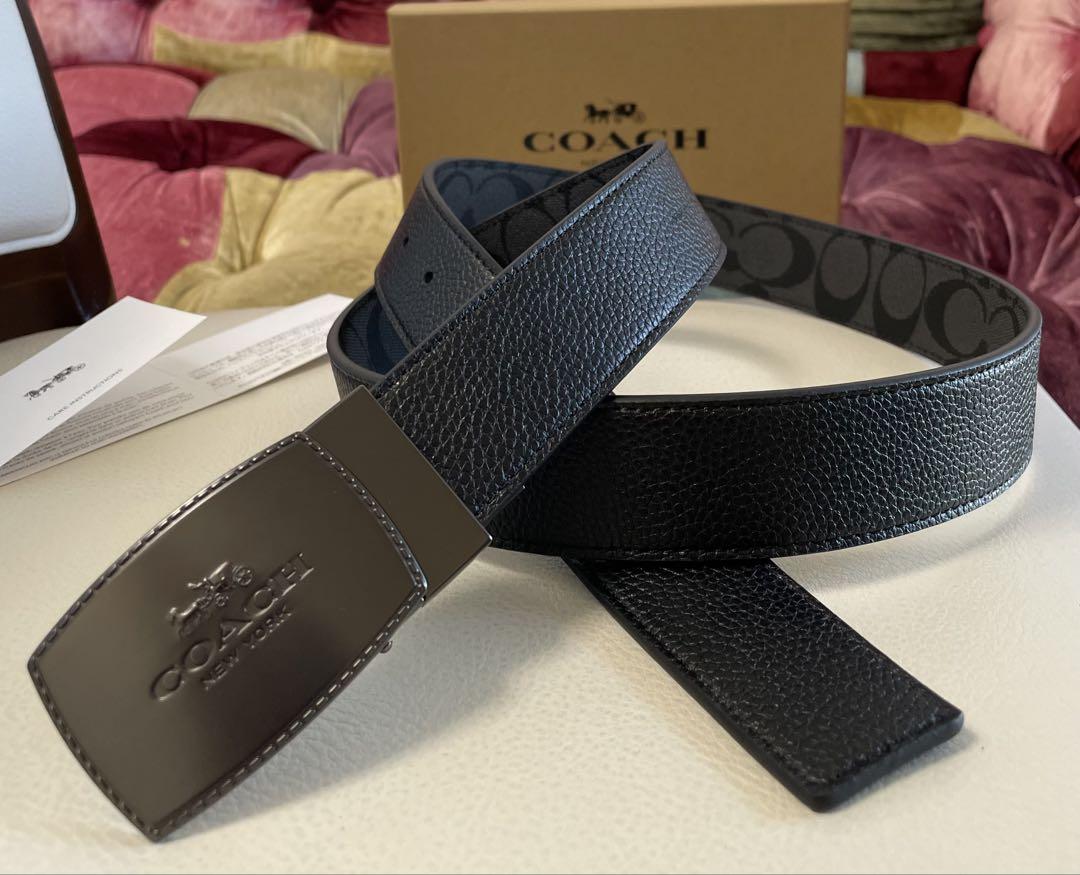 新品コーチCOACH シグネチャーフリーサイズリバーシブルベルトギフト箱付き