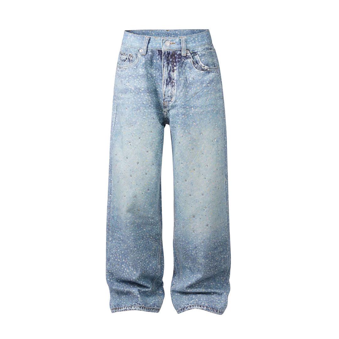 swarovski shine wide jeans ラメ加工 ワイドデニム