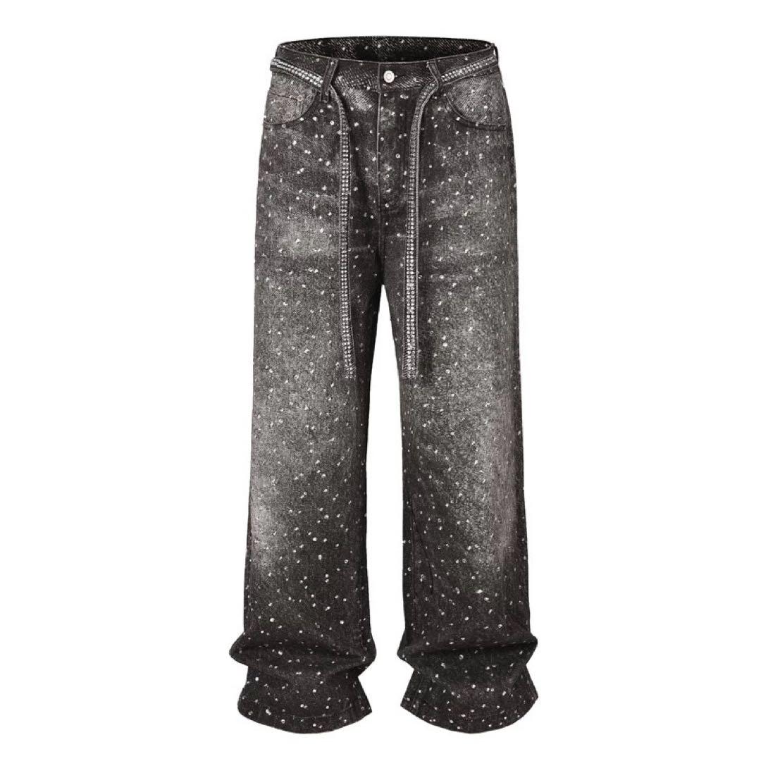 swarovski shine wide jeans ラメ加工　ワイドデニム swarovski shine wide jeans ラメ加工 ワイドデニム