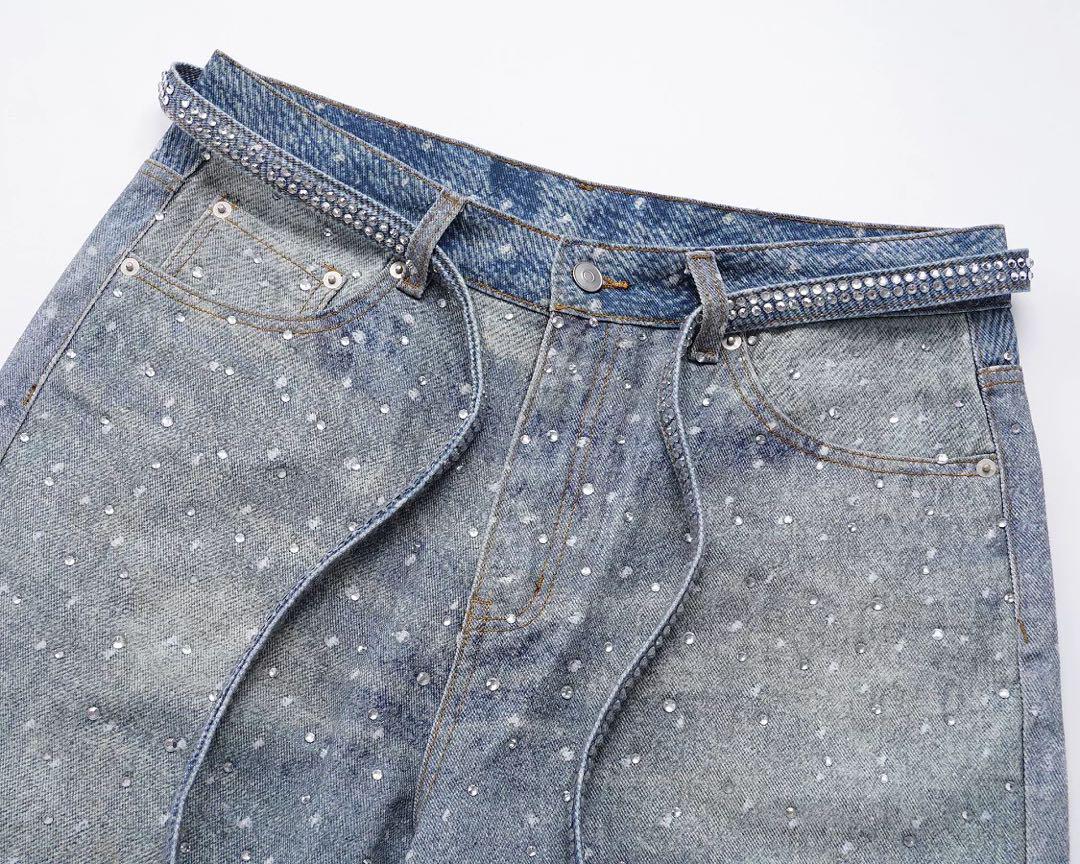 swarovski shine wide jeans ラメ加工　ワイドデニム swarovski shine wide jeans ラメ加工 ワイドデニム