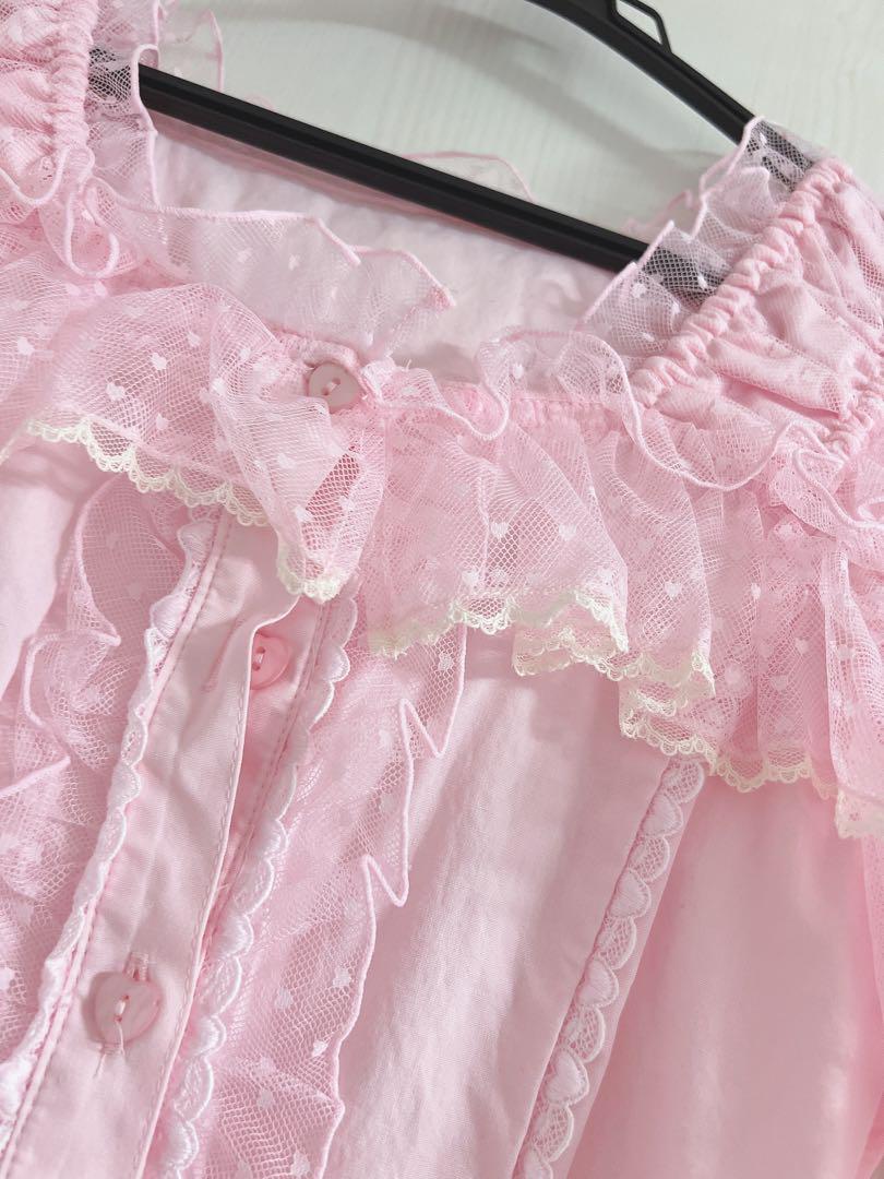 Lovely Frillブラウス(ピンク) Lovely Frill Blouse by Angelic Pretty