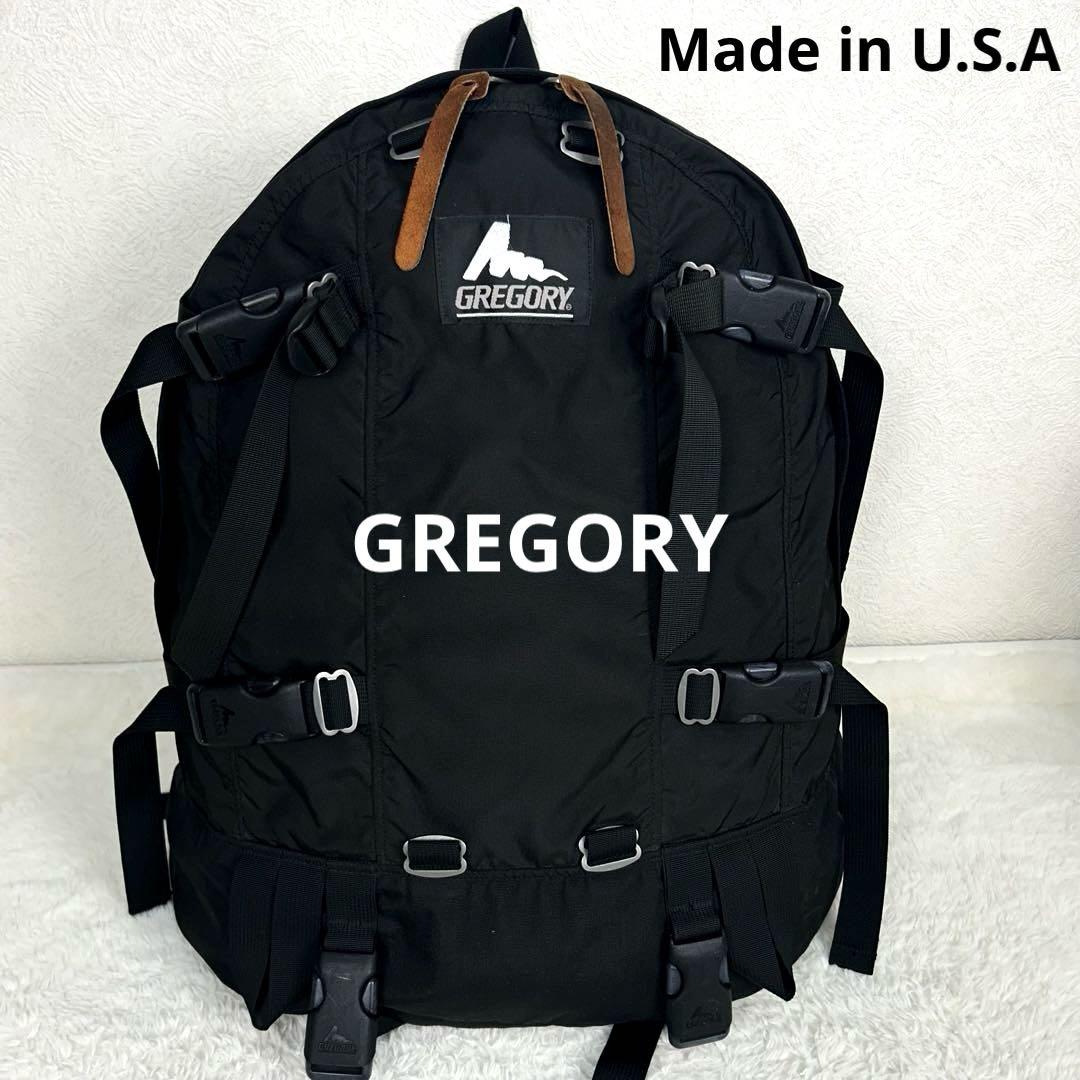 【銀タグ】GREGORY made in USA Mサイズ　ブラック　黒 銀タグ】GREGORY ブラック デイパックmade in USA スペクトラ