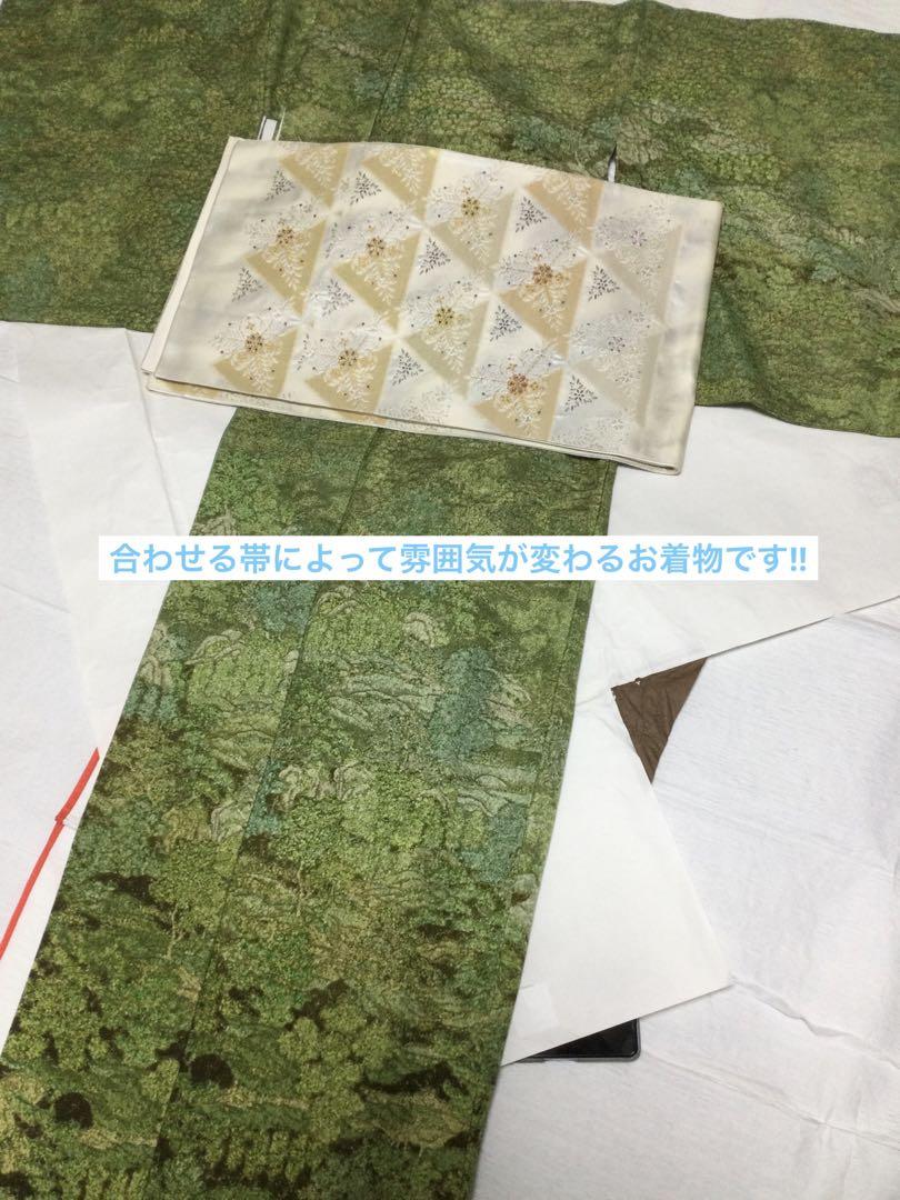 一時　値下げ　誂え時120万円‼︎総金通し生地風景訪問着　トールサイズ　TL