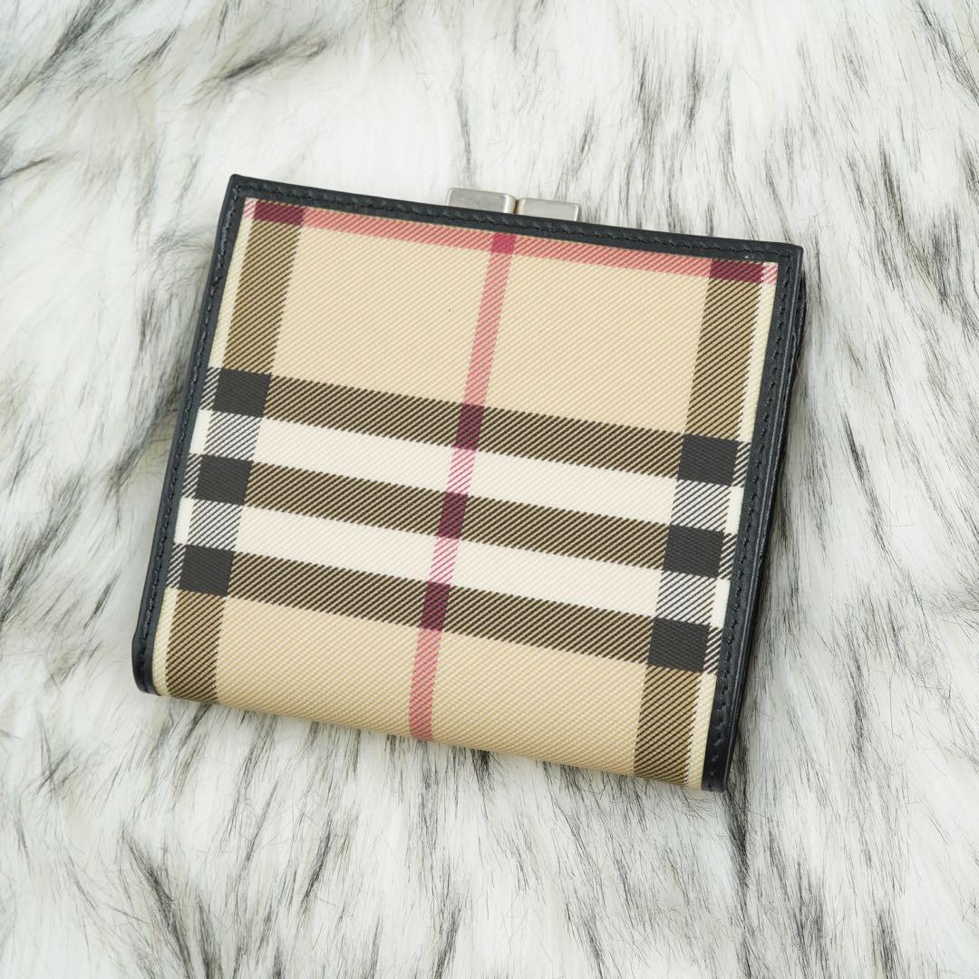 極美品　BURBERRY LONDON 折り財布　ノバチェック　グリーン　希少 バーバリー 三つ折り財布 財布 レディース ランカスター