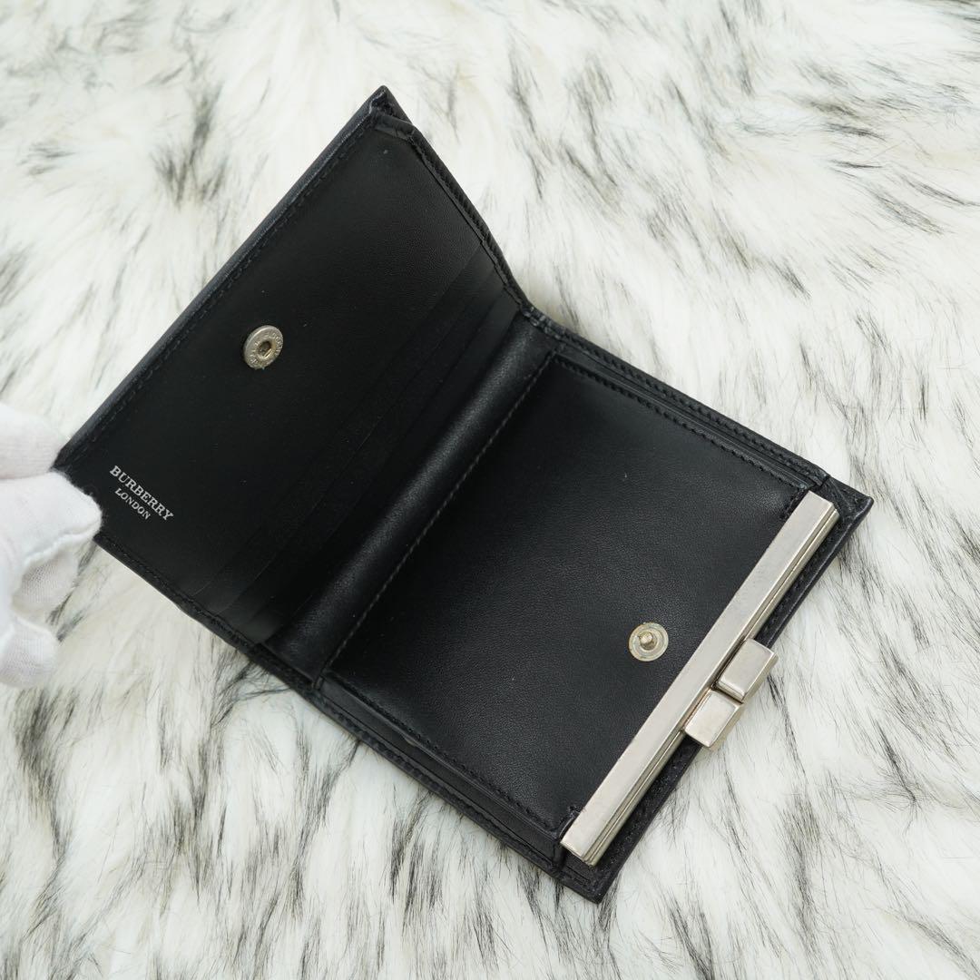 ほぼ未使用品 BURBERRY LONDON 折り財布 ノバチェック がま口