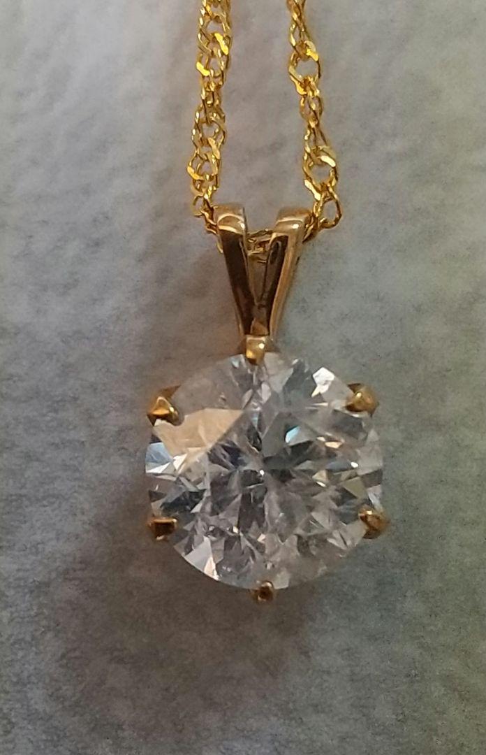 大粒天然ダイヤモンドネックレス 1.237ct/G/I1/VG 鑑定書付