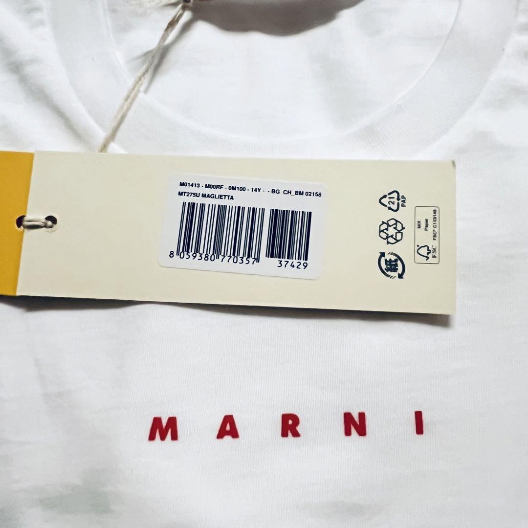 人気 残り１点 MARNI マルニ キッズ Tシャツロゴ ホワイト14y