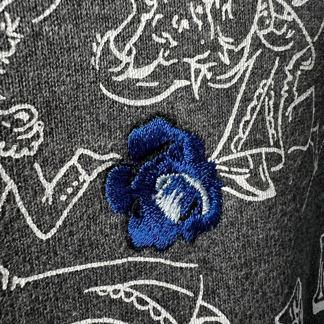 90's ケンゾーKENZO 葛飾北斎タグスウェット太アーム花 刺繍 トレーナー