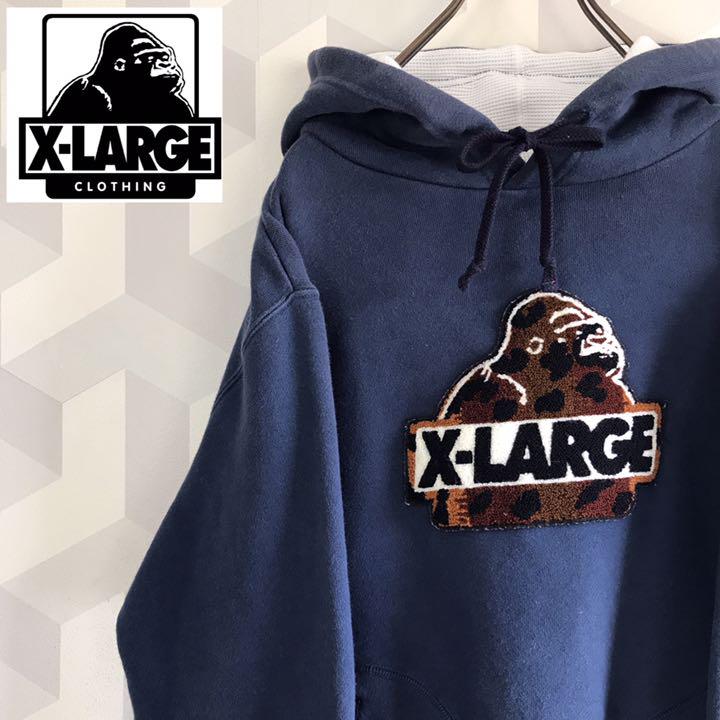 【エクストララージ】肉厚 立体ロゴ スウェットパーカー ネイビー X-large 【エクストララージ】肉厚 立体ロゴ スウェットパーカー ネイビー X-large