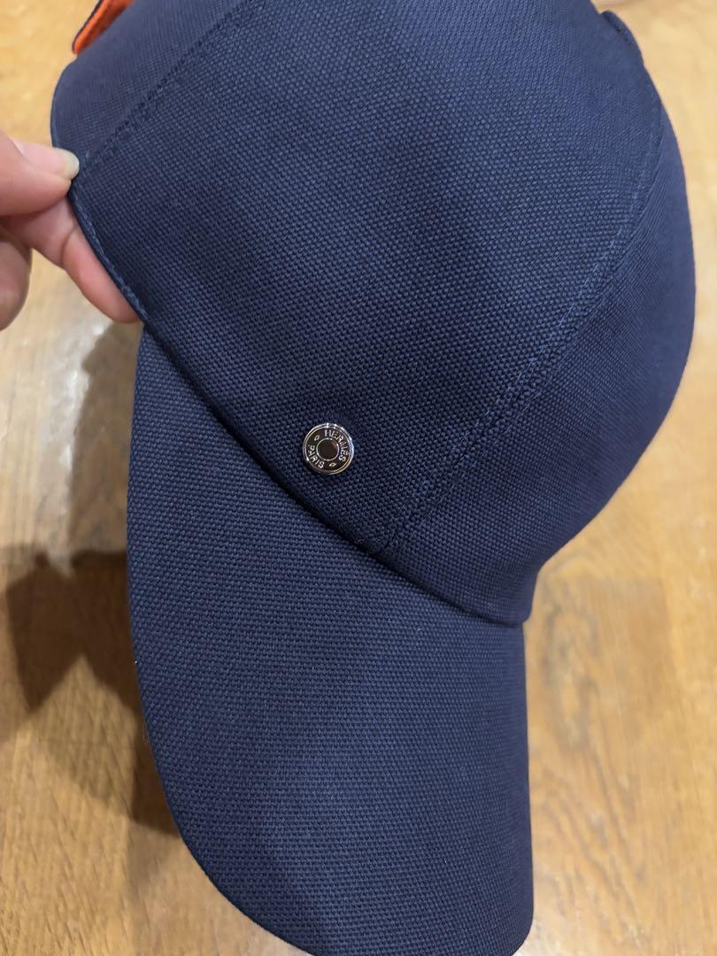 HERMES セリエボタンロゴ キャップ ネイビー SIZE 57 美品