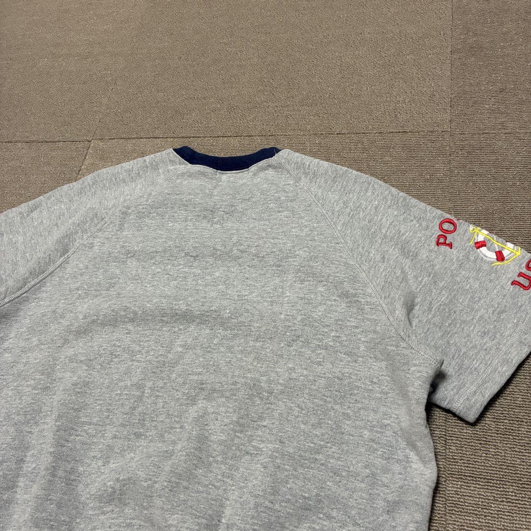 POLO ポロ ラルフローレン 半袖スウェット L グレー 内外編物 80s