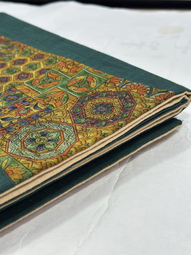 半額以下で買えるクーポン特集 更紗 絵柄 織物 帯 インド織 袋帯 緑 メルカリ - リユース 中古品 柄 着物・浴衣