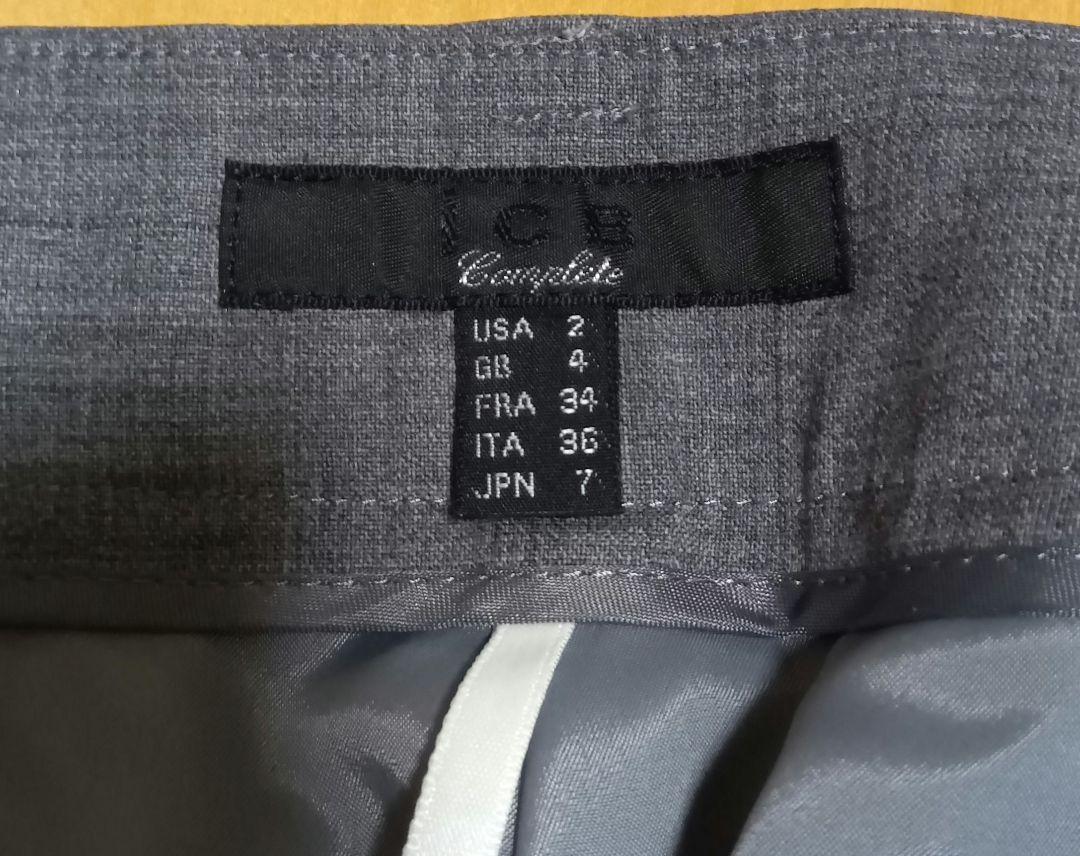 【kiyo】iCB パンツスーツ　グレー　7号　１つボタン　ウール混