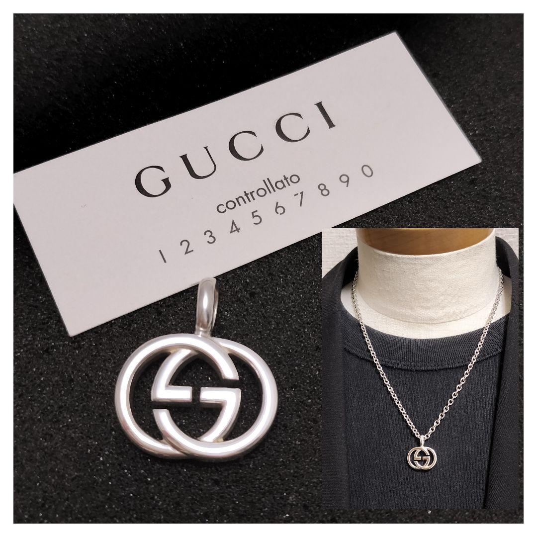 GUCCI グッチ ネックレス トップ  GG シルバー インターロッキングG グッチ ネックレス トップ GG インターロッキングG ペンダント