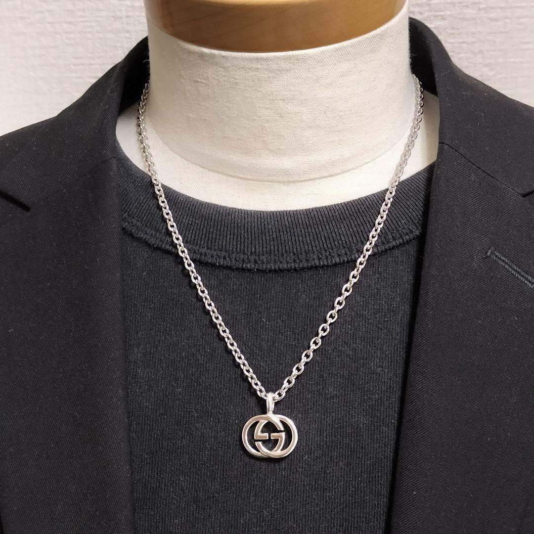 GUCCI グッチ ネックレス トップ  GG シルバー インターロッキングG グッチ ネックレス トップ GG インターロッキングG ペンダント
