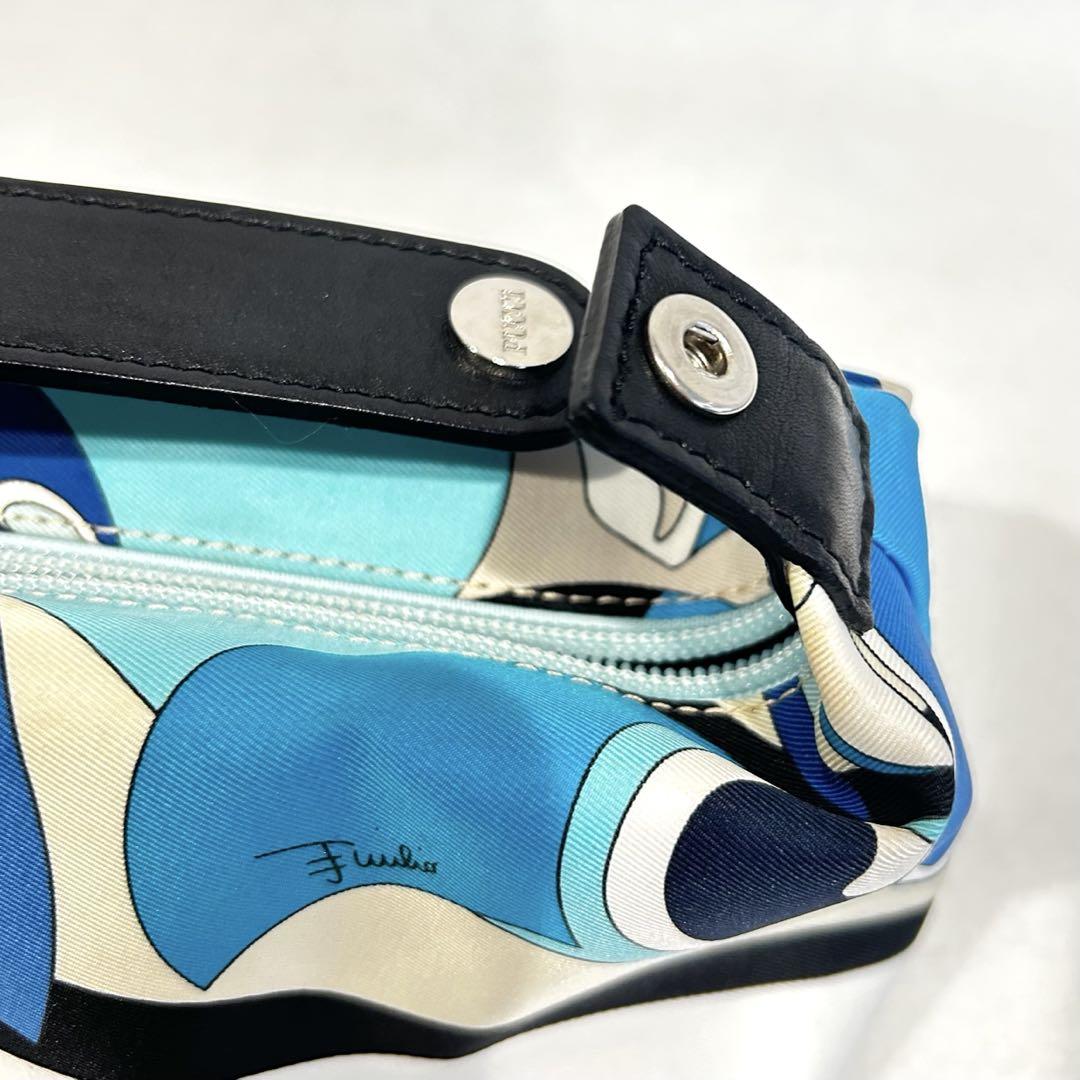 エミリオプッチ ミニバック ポーチ EMILIO PUCCI ブルー系