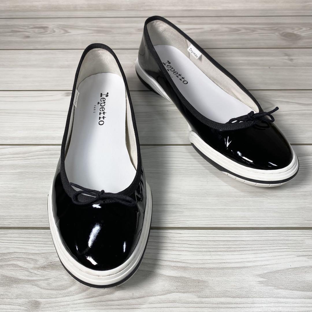 343【美品】repetto レペット フラットシューズ リボン 黒 41