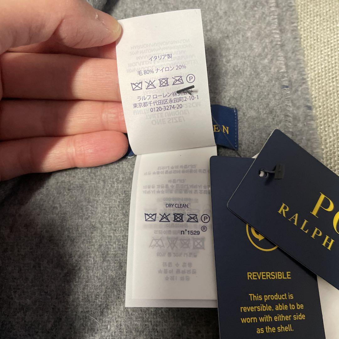 Polo Ralph Lauren リバーシブルマフラー グレー チェック柄