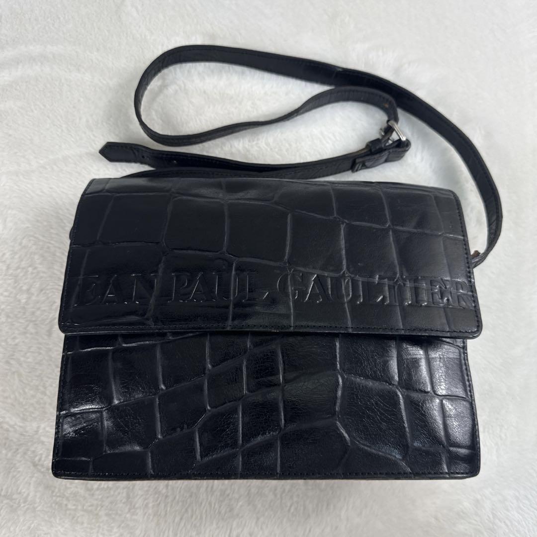 ジャンポールゴルチェ ハンドバッグ ショルダーバッグ クロコ型押し レザー Jean Paul Gaultier クロコ 型押し レザー ショルダーバッグ