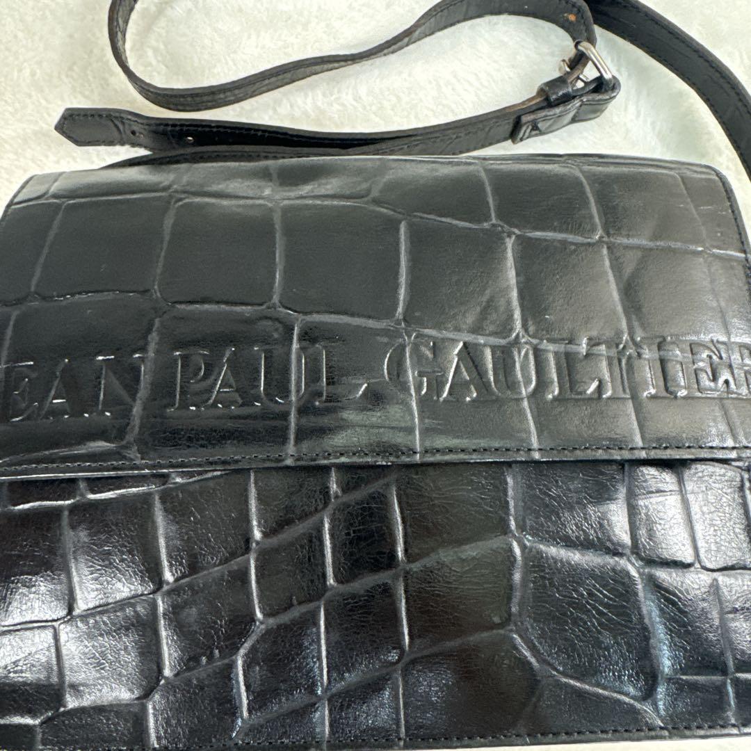 ジャンポールゴルチェ ハンドバッグ ショルダーバッグ クロコ型押し レザー 美品✨ジャンポールゴルチェ クロコ型押し レザーショルダー