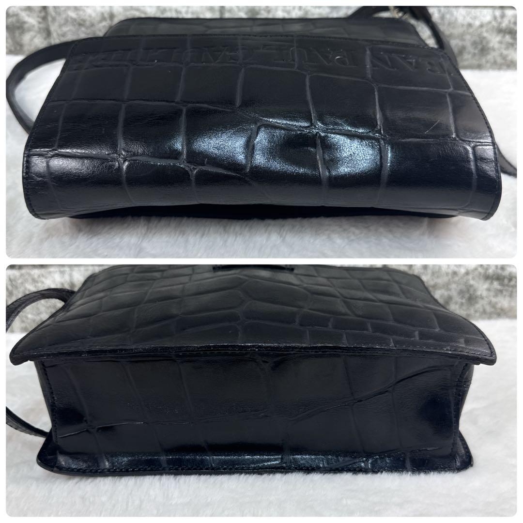 ジャンポールゴルチェ ハンドバッグ ショルダーバッグ クロコ型押し レザー Jean Paul Gaultier クロコ 型押し レザー ショルダーバッグ