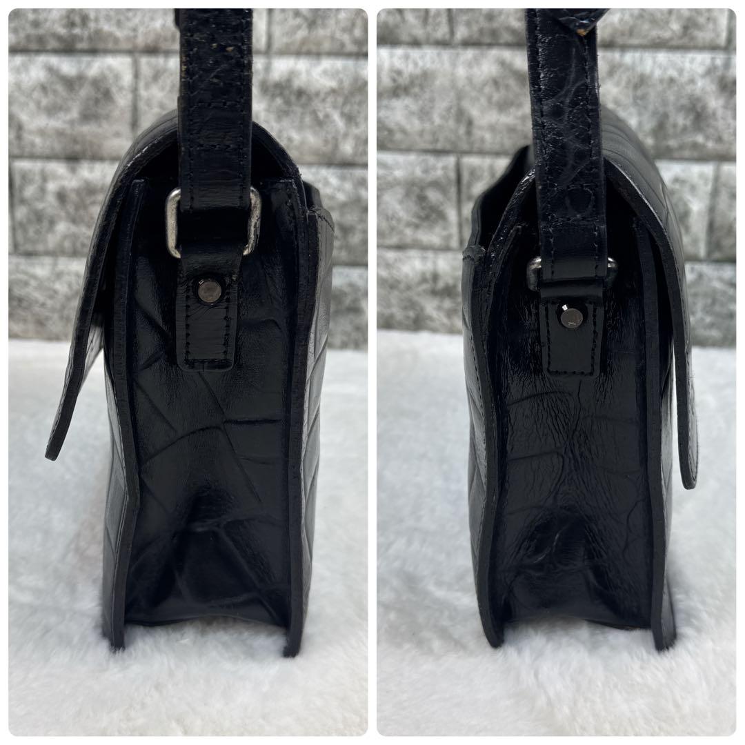 Jean Paul Gaultier クロコ 型押し レザー ショルダーバッグ