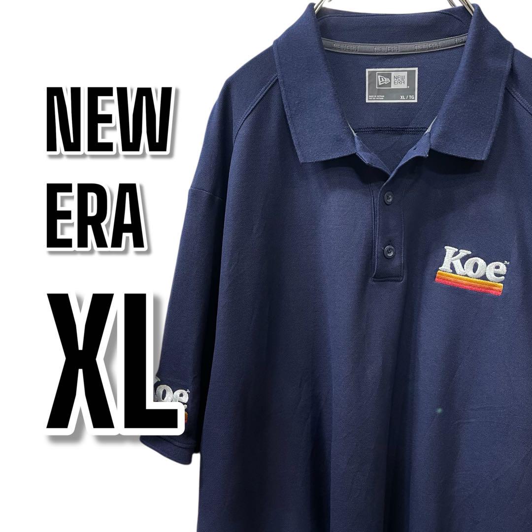 【596】NEW ERA ニューエラ　ポロシャツ　ネイビー　XL ビッグサイズ