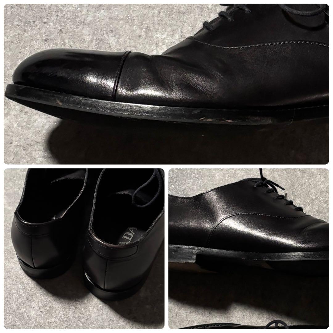 靴 Prada Archive Leather Loafer Shoes Black