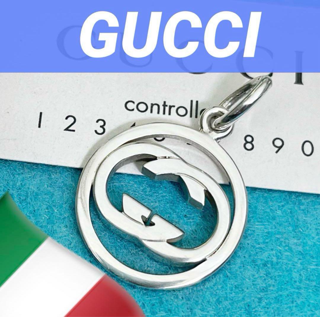 美品‼️GUCCI 丸型インターロッキングペンダント