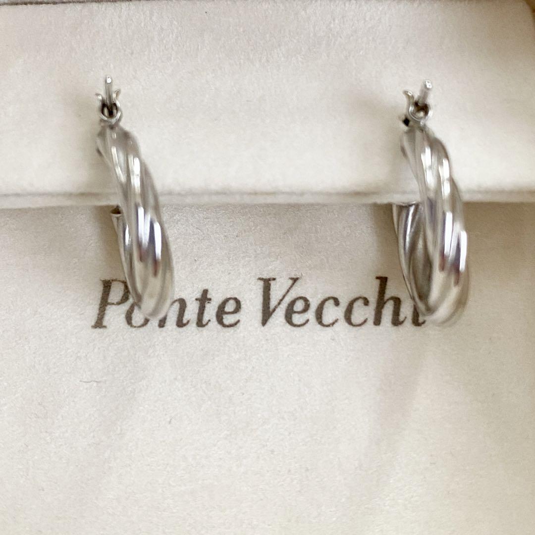 ★PonteVecchio ポンテヴェキオ  ホワイトゴールド  フープピアス