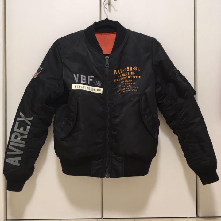 即日発送 avirex MA-1 USS BOMBER JACKET ブラック 美品 ミリタリー ...