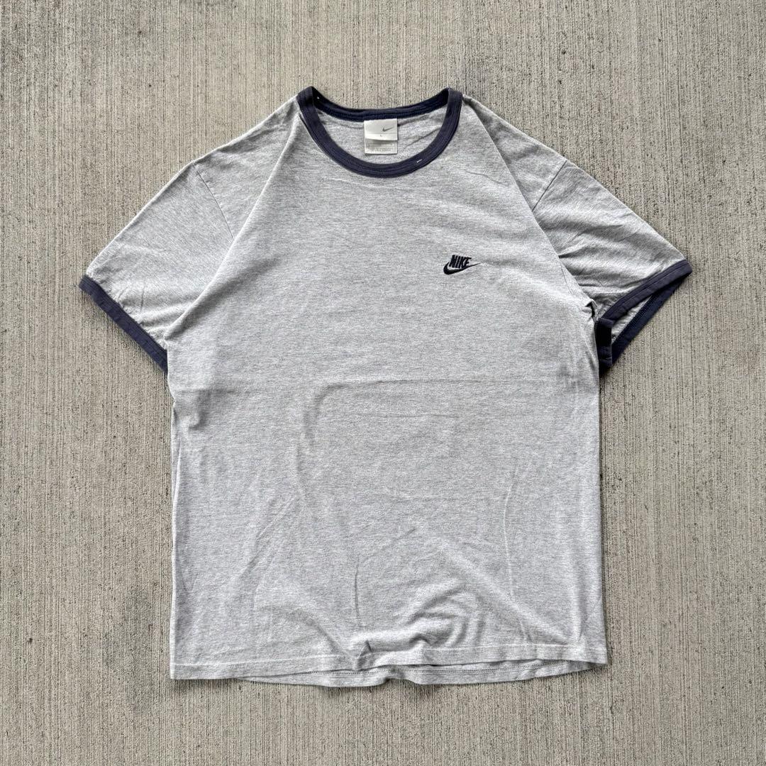 希少！90s nike リンガーtシャツ 刺繍ロゴ　adidas puma