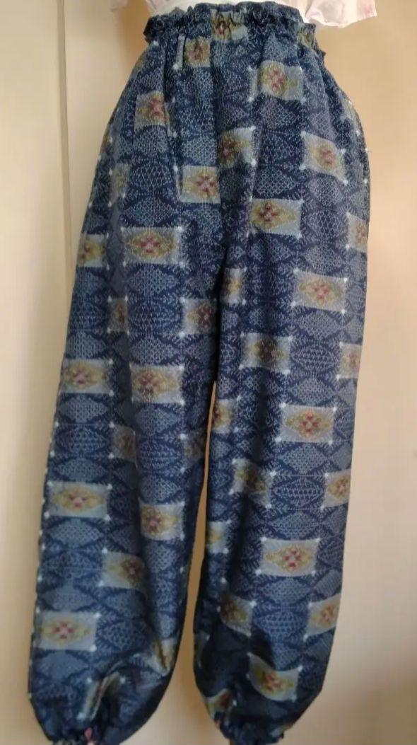奄美大島紬のお着物から 総袷仕立ての作務衣
