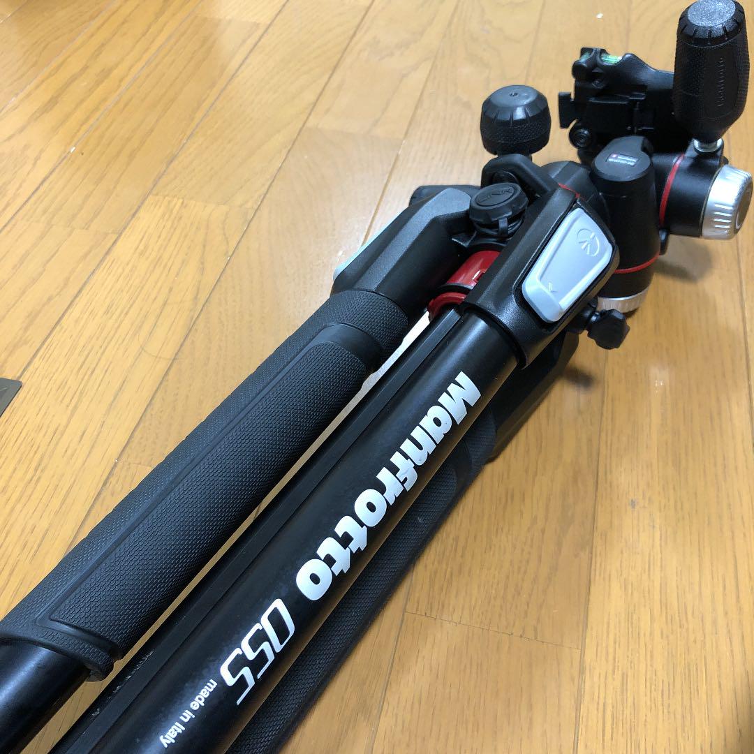 マンフロット 055プロアルミニウム三脚 3段+RC2付き3ウェイ雲台キット …