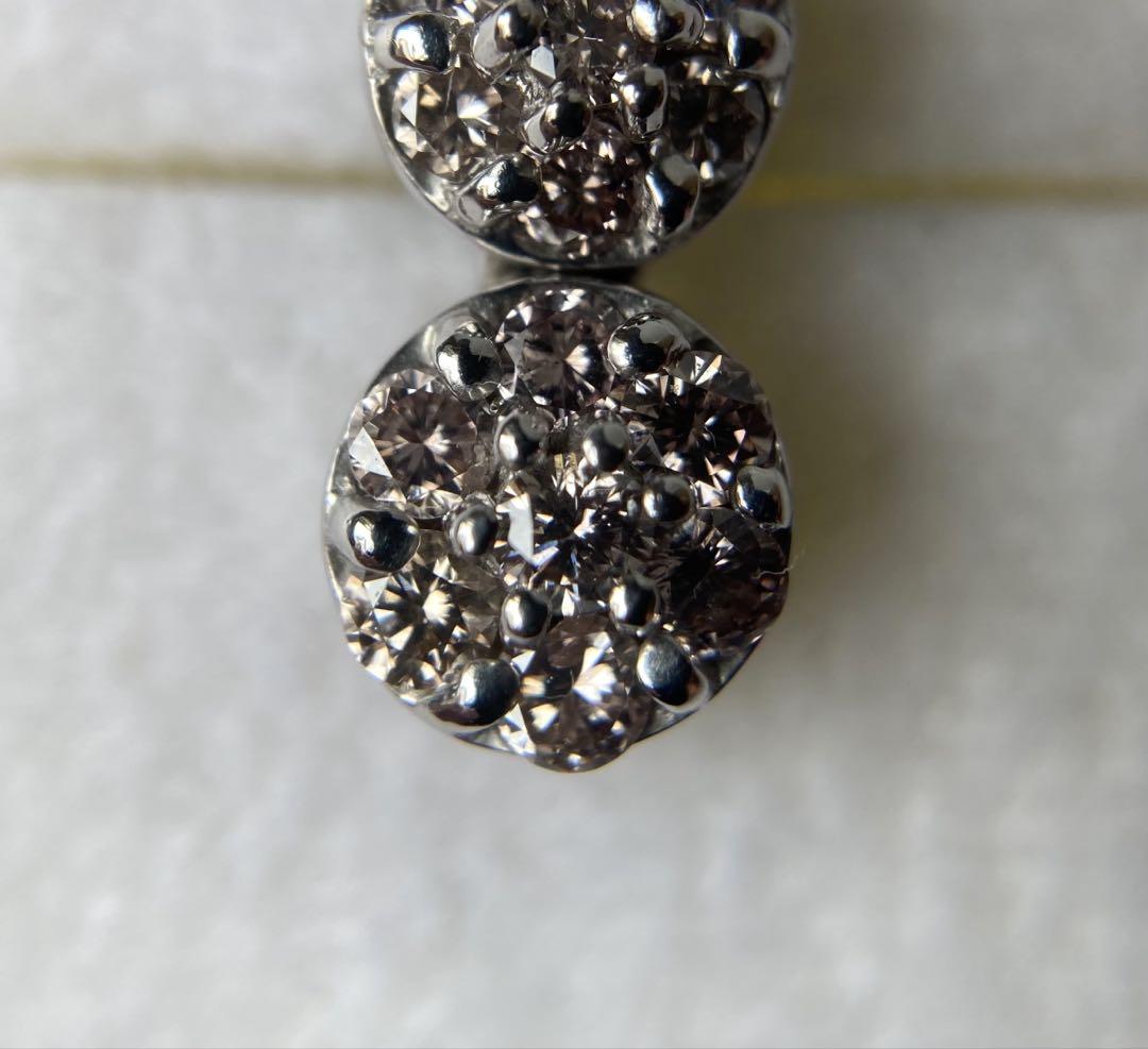 0.5ct パヴェ　ピンクダイヤモンド　トリロジー　ゴールドネックレス　k18