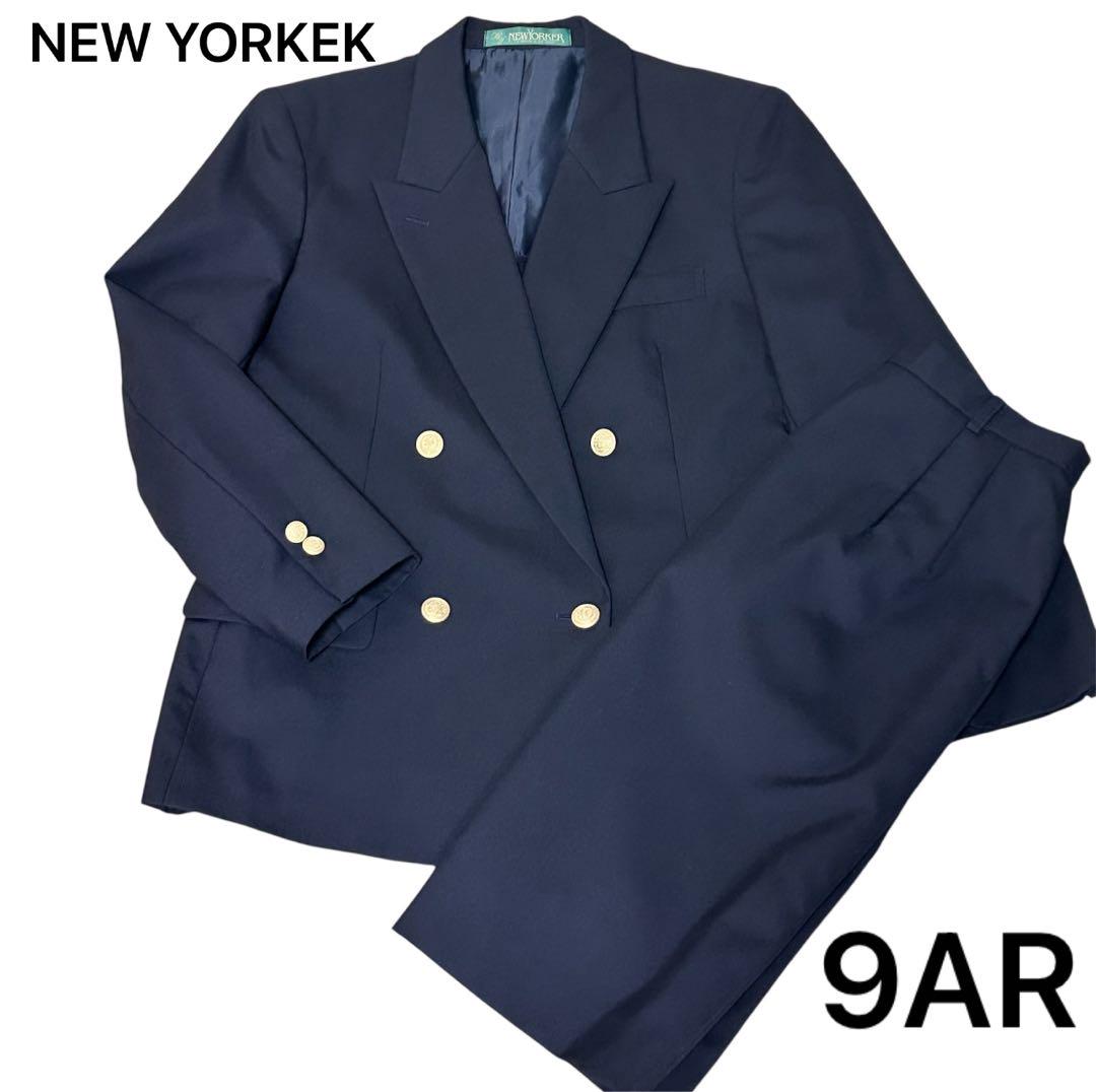 美品　ニューヨーカー　金ボタン　スカート　セットアップ　ネイビー　９/６０-８８ NEW YORKEK 金ボタン スカートセットアップスーツ - メルカリ