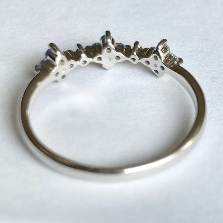 ダイヤモンド リング タンザナイト ブルートパーズ アクアマリン K18WG ダイヤモンド