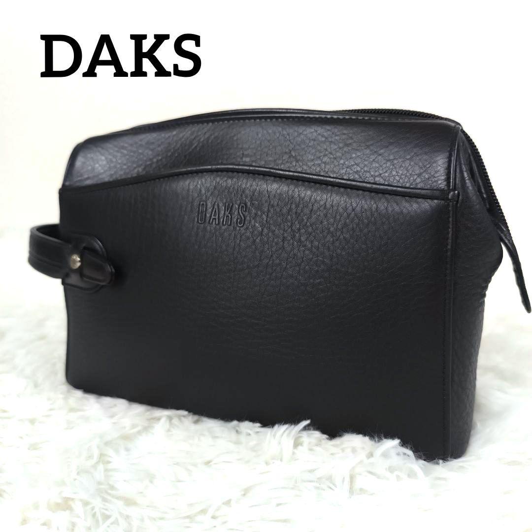 ✨美品✨ DAKS ダックス セカンドバッグ レザー シボ革 黒