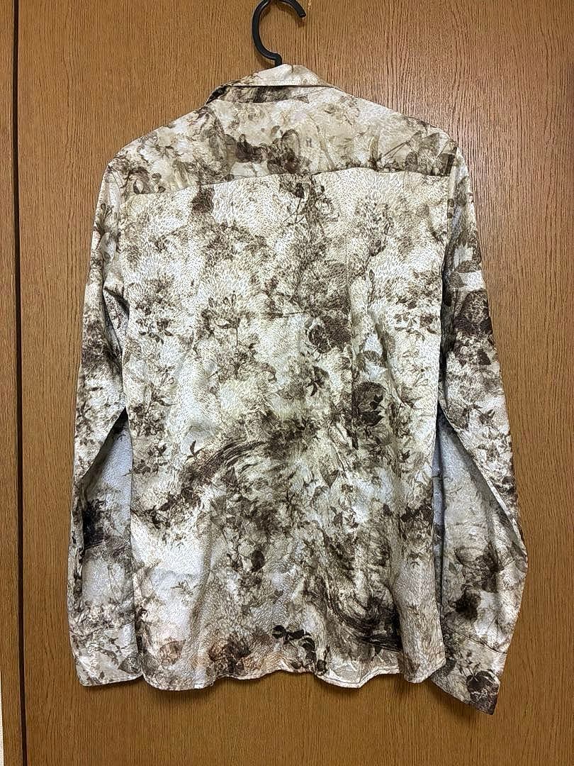 TORNADO MART レオパードジャガード ボタニカル ストレッチシャツ TORNADO MART レオパードジャガード ボタニカル ストレッチシャツ