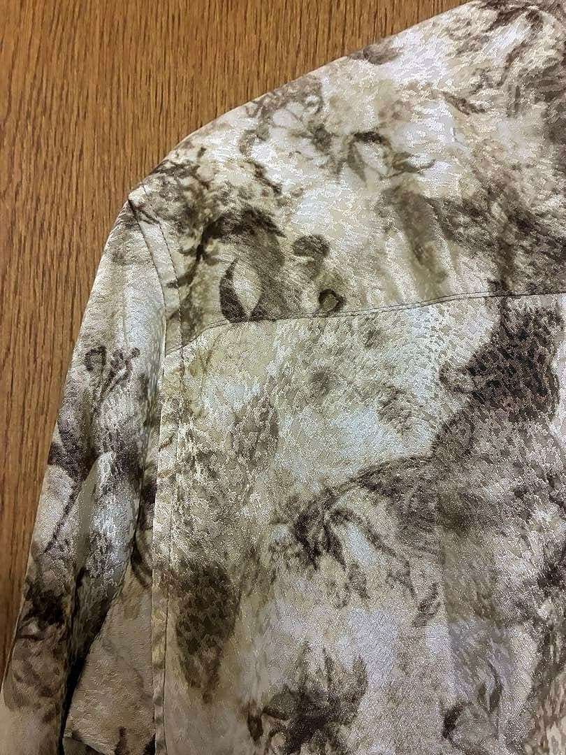 TORNADO MART レオパードジャガード ボタニカル ストレッチシャツ TORNADO MART レオパードジャガード ボタニカル ストレッチシャツ