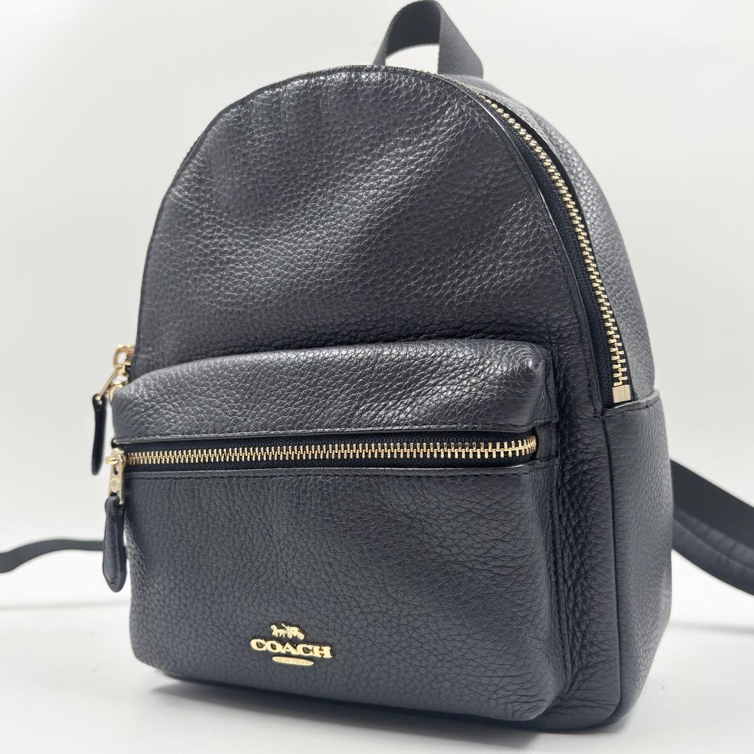 極美品✨ COACH リュック ミニチャーリー バックパック ネイビーブルー