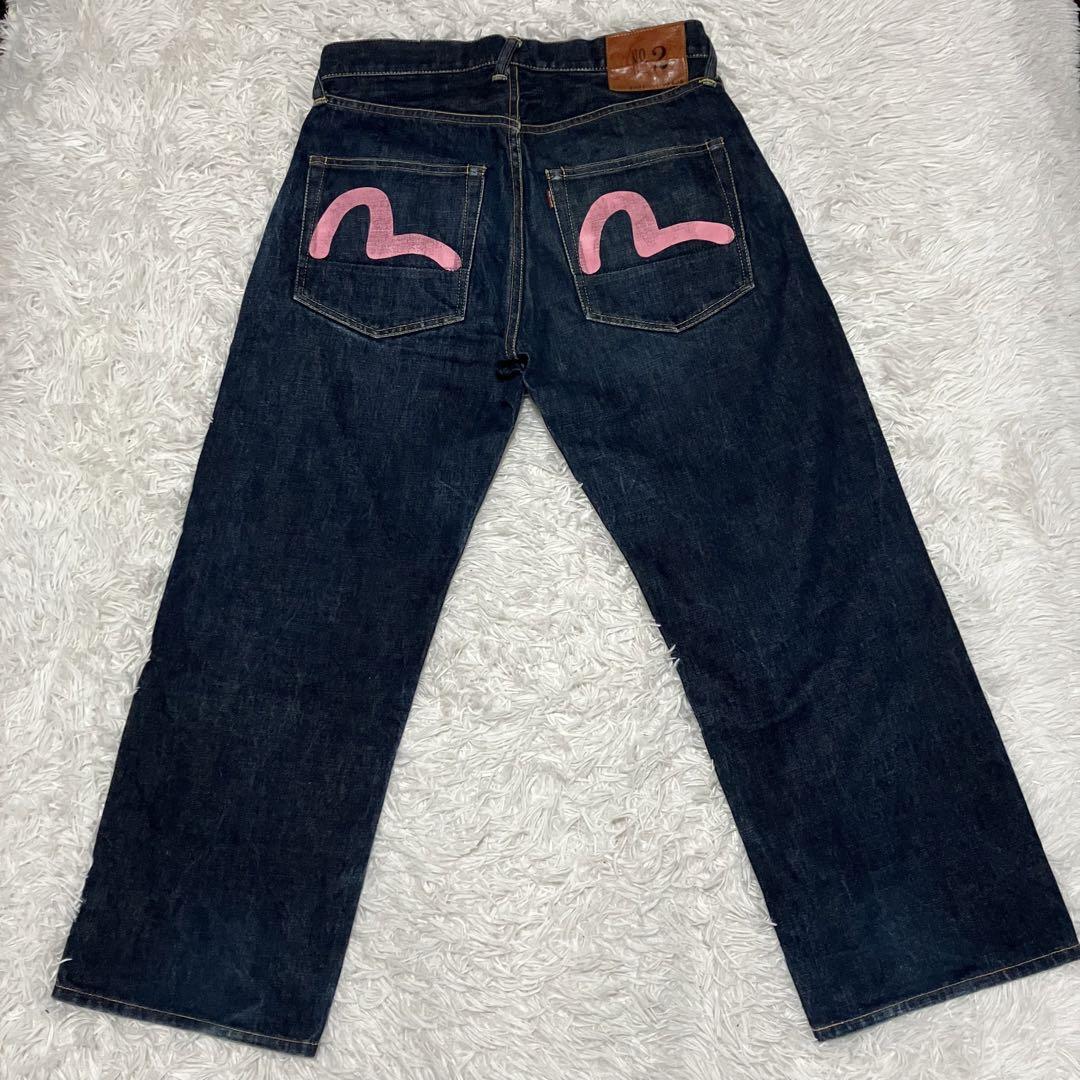 サイズ32 大虎 戎 虎耳 2001 NO2 濃紺 美品 エヴィス エビス 美品] エビス デニム No.2 ジーンズ 32×35 / 2001 虎耳 メンズ