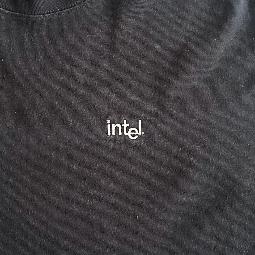 90s Intel インテル USA製 ブラック 企業物 長袖Tシャツ ロンT