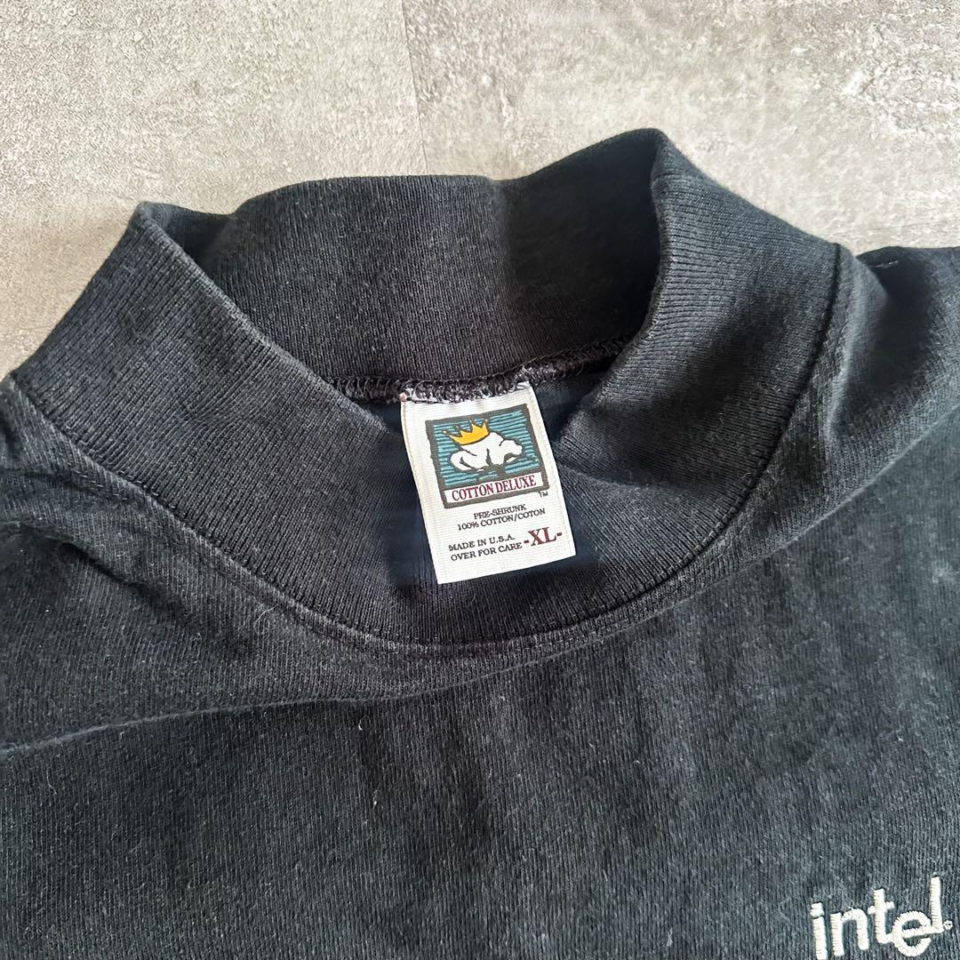 90s Intel インテル USA製 ブラック 企業物 長袖Tシャツ ロンT