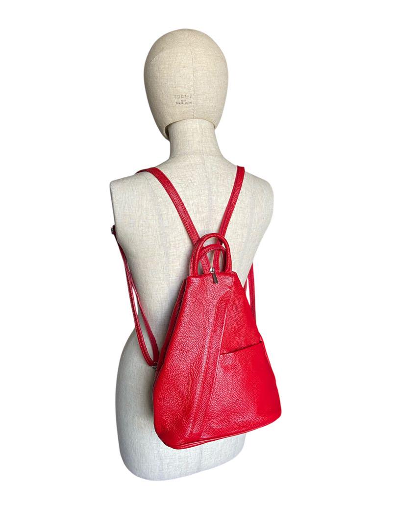 VERA PELLE　レザーリュック　本革　イタリア製　レッド　フィレンツェ VERA PELLE レザーリュック 本革 イタリア製 レッド フィレンツェ