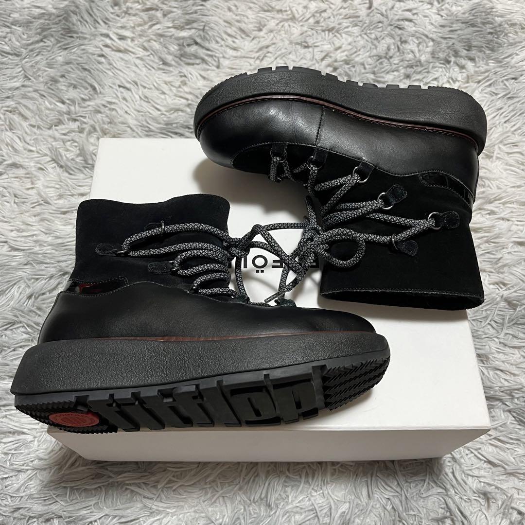 【美品】fitflop スエードレザーブーツBLACK〈定価26,723円〉