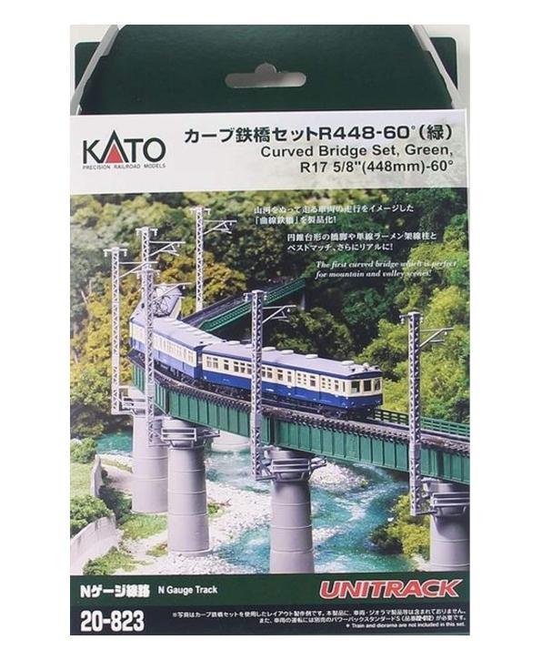 新品 KATO Nゲージ カーブ鉄橋セットR448-60° 緑 鉄道模型用品