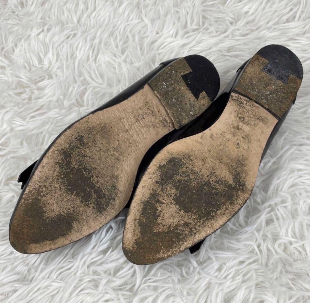 miu miu ミュウミュウ　黒　エナメルローファー　タッセル miumiu☆エナメル タッセルローファー 新品未使用36.5
