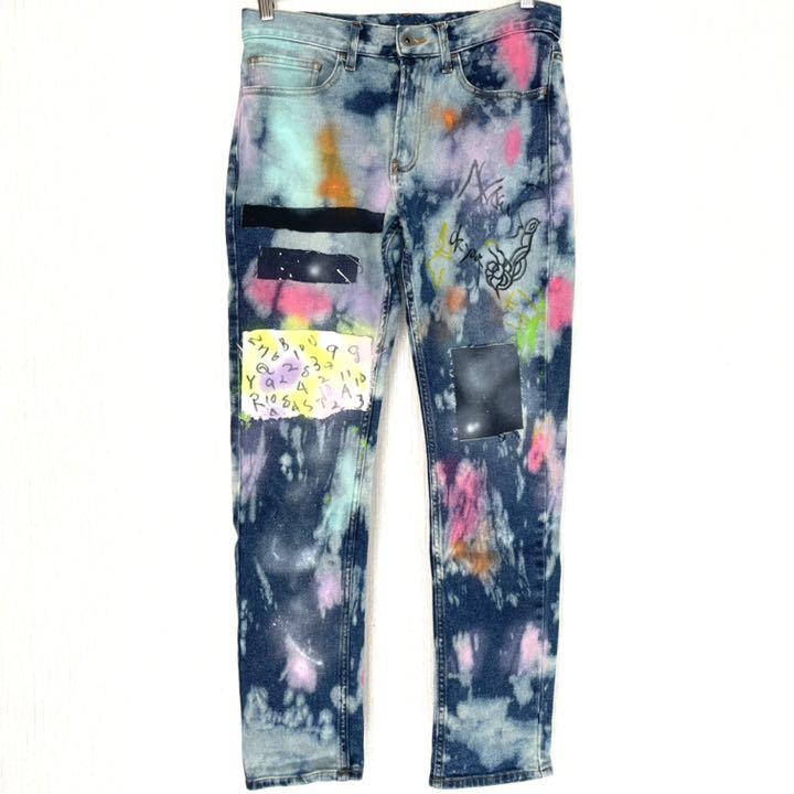 1点物】 ARTjeansネオンデニムジーンズメンズ TOYAMAde y10a4 y10a4 ARTjeansネオンデニムジーンズ 【販売オンラインストア】の 1点物】 ARTjeansネオンデニムジーンズメンズ TOYAMAde y10a4 y10a4 ARTjeansネオンデニムジーンズ 【販売オンラインストア】の