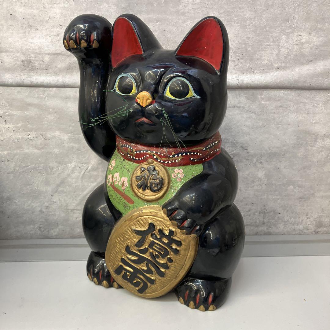 昭和レトロ　招き猫　アンティーク 陶器製　高さ36㎝ 激安先着 招き猫 昭和レトロ アンティーク 高さ36㎝ 陶器製